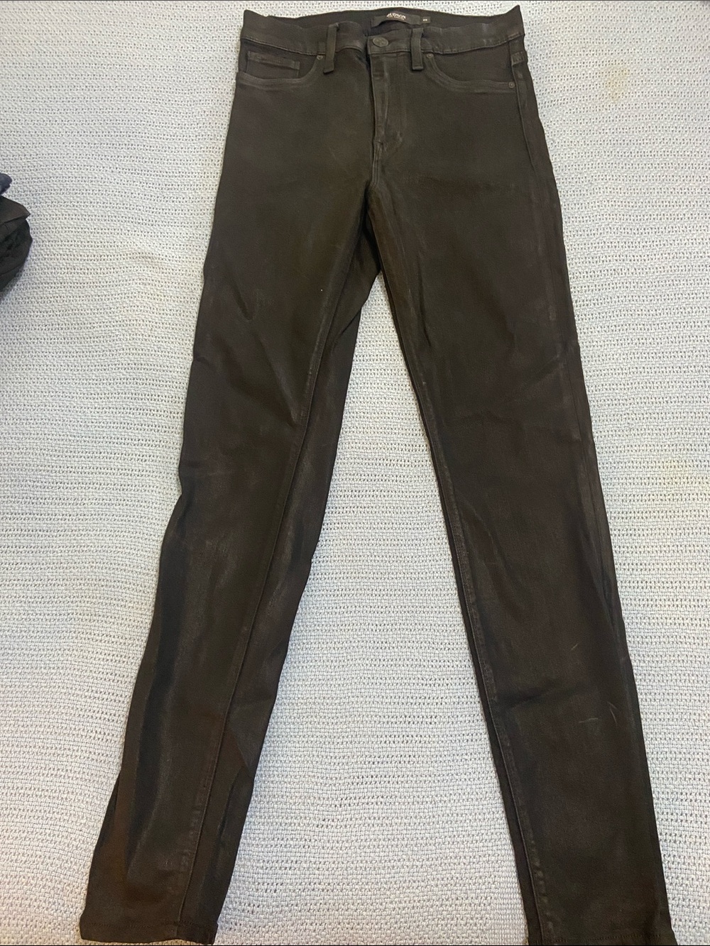 Hudson Jeans Women’s Black Coated Skinny Jeans - Barbara Super Skinny